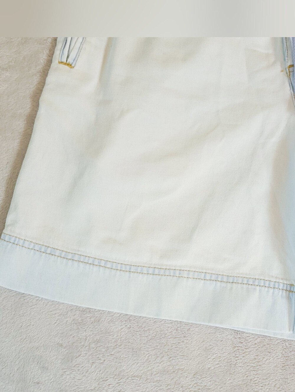 Vintage '90S White wash Paper Bag Waist Women's Jean Shorts P Small - Picture 4 of 10